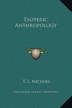 portada esoteric anthropology (en Inglés)