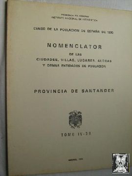 portada Nomenclator de la Provincia de Santander