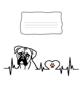 portada Composition Notebook: Boxer Dog Heartbeat EKG Heart Line
