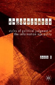 portada e-governance: styles of political judgement in the informaton age polity (en Inglés)