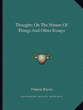 portada thoughts on the nature of things and other essays (in English)