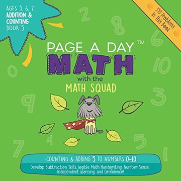 portada Page a Day Math Addition & Counting Book 5: Adding 5 to the Numbers 0-10