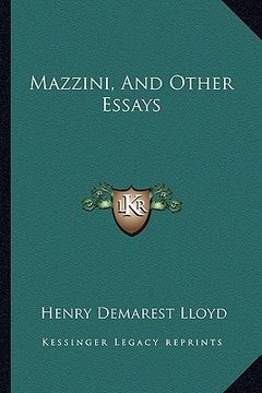 portada mazzini, and other essays (en Inglés)