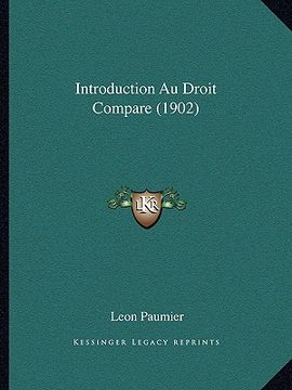 portada Introduction Au Droit Compare (1902) (en Francés)