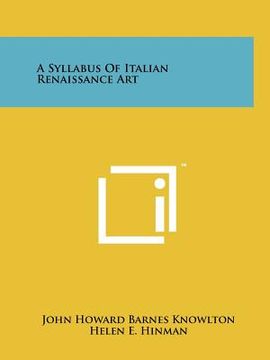 portada a syllabus of italian renaissance art (en Inglés)