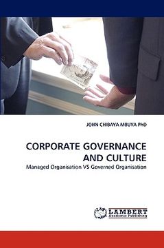 portada corporate governance and culture (en Inglés)