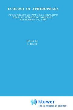 portada ecology of aphidophaga (en Inglés)