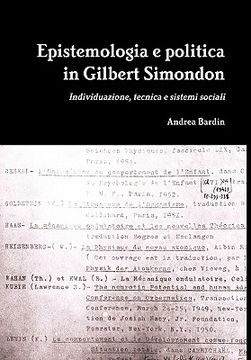 portada Epistemologia E Politica in Gilbert Simondon (Hardcover) (in Italian)