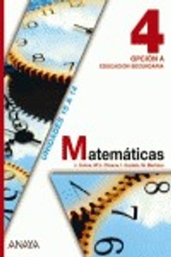 portada Matemáticas 4. Opción A.