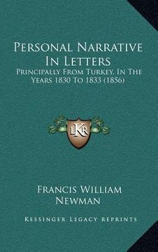 portada personal narrative in letters: principally from turkey, in the years 1830 to 1833 (1856)