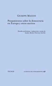 portada Pensamientos Sobre la Democracia en Europa y Otros Escritos (in Spanish)