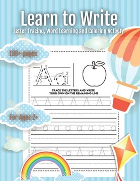 portada Learn to Write: Letter Tracing, Word Learning and Coloring Activity (en Inglés)