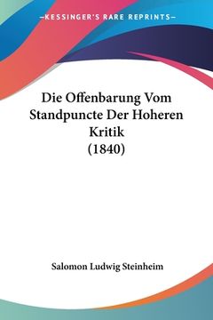 portada Die Offenbarung Vom Standpuncte Der Hoheren Kritik (1840) (in German)