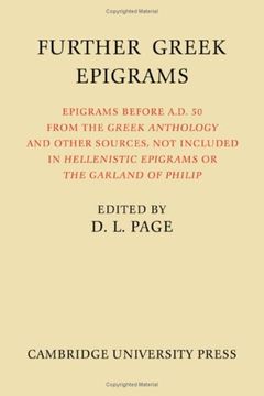 portada Further Greek Epigrams: Epigrams Before ad 50 From the Greek Anthology and Other Sources, not Included in 'hellenistic Epigrams' or 'the Garland of Philip' (in English)
