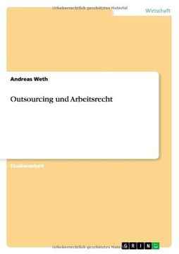 portada Outsourcing und Arbeitsrecht (German Edition) (en Alemán)
