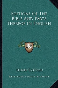 portada editions of the bible and parts thereof in english (in English)