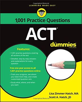 portada 1,001 ACT Practice Problems For Dummies (For Dummies (Career/Education)) (en Inglés)