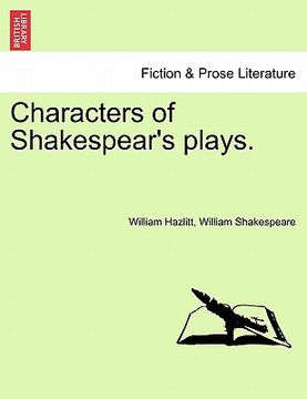 portada characters of shakespear's plays. (en Inglés)