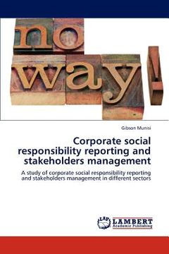 portada corporate social responsibility reporting and stakeholders management (en Inglés)