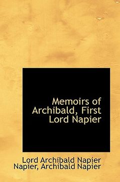 portada memoirs of archibald, first lord napier