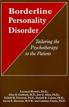 portada Borderline Personality Disorder: Tailoring the Psychotherapy to the Patient (in English)