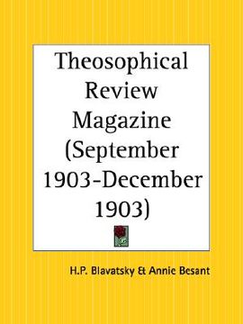 portada theosophical review magazine september 1903-december 1903 (en Inglés)