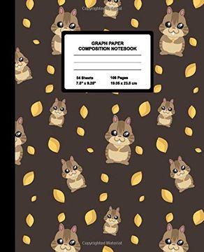 portada Graph Paper Composition Not: Quad Ruled 4 Squares per Inch Sheets, Math and Science Grid Note Book for Elementary Students, Cute Kawaii Chipmunk 