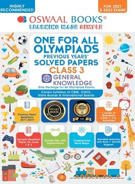 portada One for All Olympiad Previous Years' Solved Papers, Class-3 General Knowledge Book (For 2022 Exam)