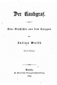 portada Der Raubgraf Eine Geschichte Aus Dem Harzgau (en Alemán)