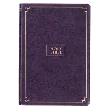 portada KJV Holy Bible, Giant Print Full-Size Faux Leather Red Letter Edition - Thumb Index & Ribbon Marker, King James Version, Purple Floral (en Inglés)