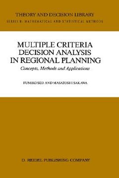 portada multiple criteria decision analysis in regional planning: concepts, methods and applications (en Inglés)