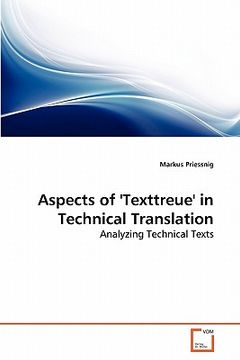 portada aspects of 'texttreue' in technical translation (en Inglés)