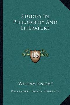 portada studies in philosophy and literature (in English)