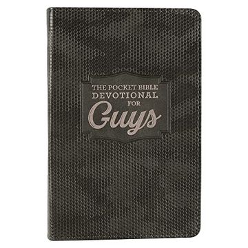 portada Pocket Bible Devotional for Guys Faux Leather (en Inglés)