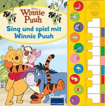 portada Disney Winnie Puuh - Sing und Spiel mit Winnie Puuh - Liederbuch mit Klaviertastatur - Vor- und Nachspielfunktion - 10 Beliebte Kinderlieder - Soundbuch
