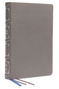 portada Nkjv, Reference Bible, Classic Verse-By-Verse, Center-Column, Genuine Leather, Gray, red Letter, Comfort Print: Holy Bible, new King James Version (in English)