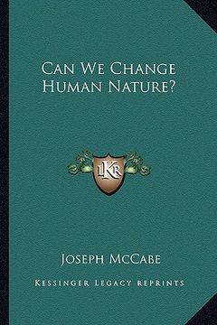 portada can we change human nature? (en Inglés)