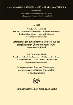 portada Untersuchungen zur Epidemiologie des Virus der Lymphocytären Choriomeningitis (LCM) in Westdeutschland (Forschungsberichte des Landes Nordrhein-Westfalen) (German Edition)