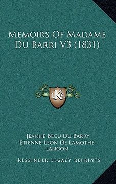 portada memoirs of madame du barri v3 (1831)