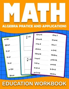 portada Math education workbook: algebra 1 practice workbook for grades 6-8... with Daily Exercises to improve algebre Skills ( Maths Skills Series Act (en Inglés)