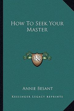 portada how to seek your master (in English)