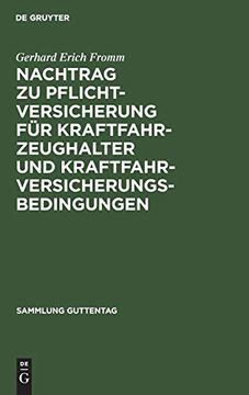 portada Nachtrag zu Pflichtversicherung für Kraftfahrzeughalter und Kraftfahrversicherungsbedingungen (in German)