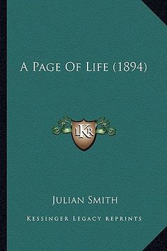 portada a page of life (1894) (en Inglés)