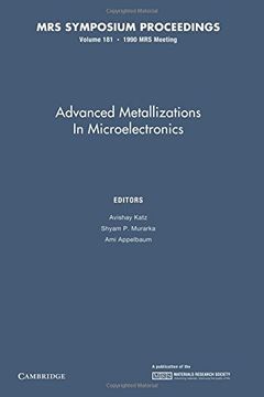 portada Advanced Metallizations in Microelectronics: Volume 181 (Mrs Proceedings) (en Inglés)