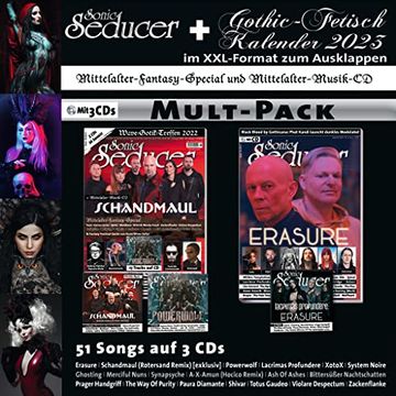 portada Sonic Seducer Multipack 01/23 (07-08/22+09/22) Inkl. Gothic Fetisch Kalender 2023, 3Cds: Schandmaul, Depeche Mode, Rammstein, Erasure, Powerwolf Uvm. (en Alemán)