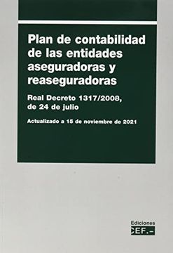 portada Plan de Contabilidad de Entidades Aseguradoras y Reaseguradoras. Real Decreto 1317 (in Spanish)