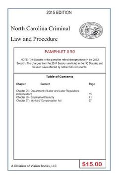 portada North Carolina Criminal Law and Procedure-Pamphlet 50 (en Inglés)
