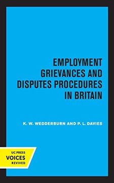 portada Employment Grievances and Disputes Procedures in Britain (en Inglés)