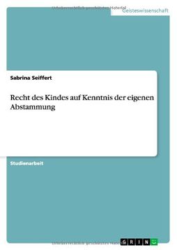 portada Recht des Kindes auf Kenntnis der eigenen Abstammung (German Edition)