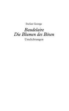 portada Baudelaire. Die Blumen des Bösen (in German)